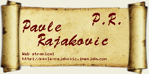 Pavle Rajaković vizit kartica